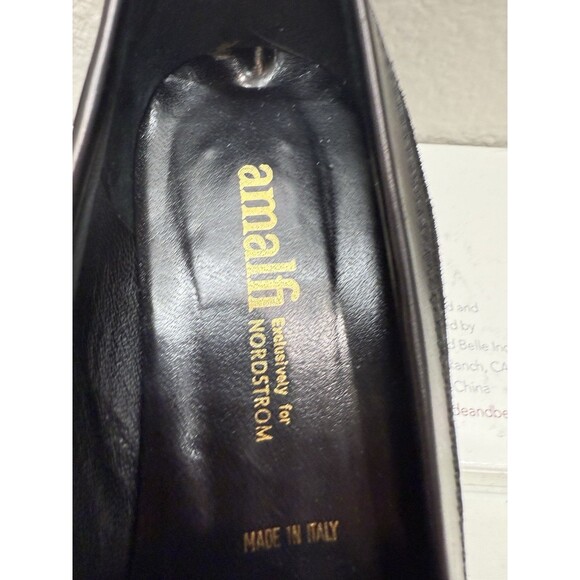 Amalfi Womens Loafers Size 9 AA Shoes Black Suede Designer Italy Fall Winter - Picture 3 of 7